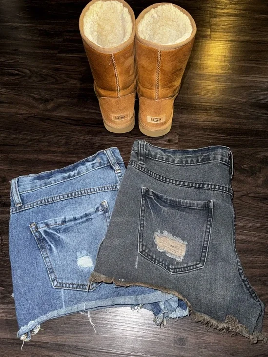 Free People High-Rise Button-Fly Jeans in Washed Gray - Picture 3 of 6